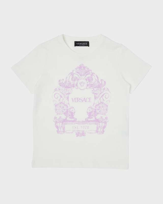 Girl's Stemma Logo-Print Cotton Jersey T-Shirt, Size 8-14